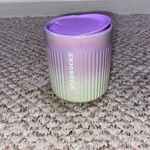 STARBUCKS 2022 8oz Ceramic Purple and Green Cup